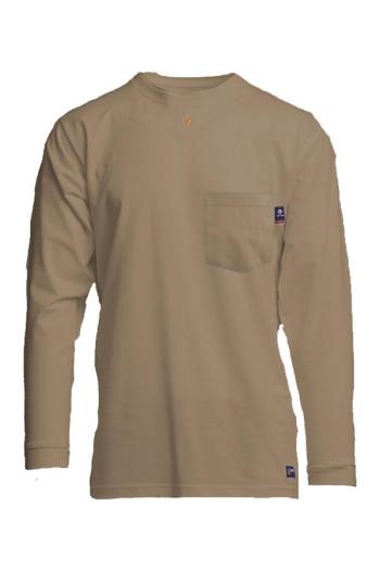 Lapco Mens FRT-USHLSP6 Khaki FR Long Sleeve T-Shirt