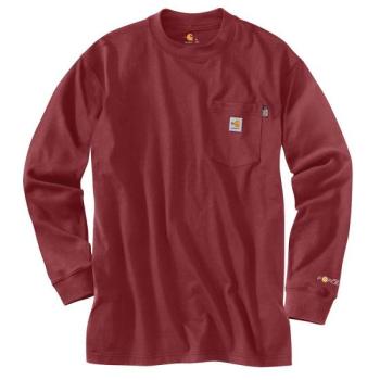Carhartt 100235-DBD Flame Resistant Long-Sleeve Work Shirt-Dark Red