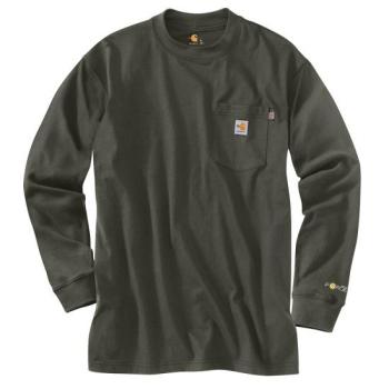 Carhartt 100235-OLV Flame Resistant Long-Sleeve Work Shirt-Olive
